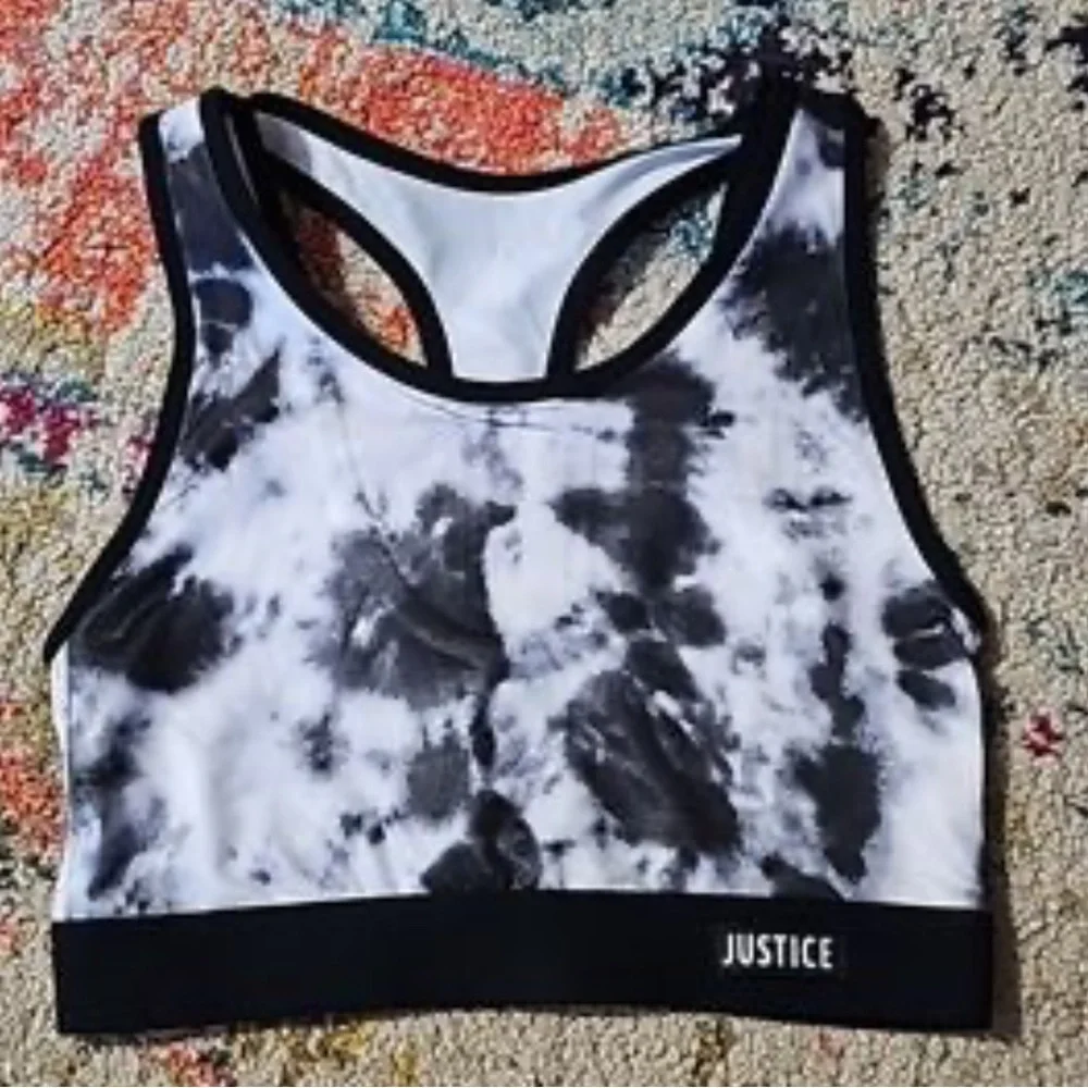 Tie Dye Print Justice Girls Racerback Sports Bra Size 38